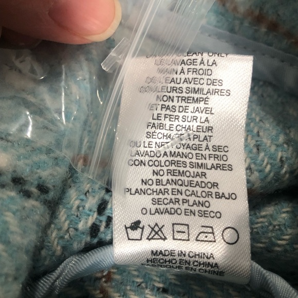 NWT Greylin Sammy Puff Sleeve Shacket Powder Blue Check Print Size L Wool Blend - Picture 14 of 16